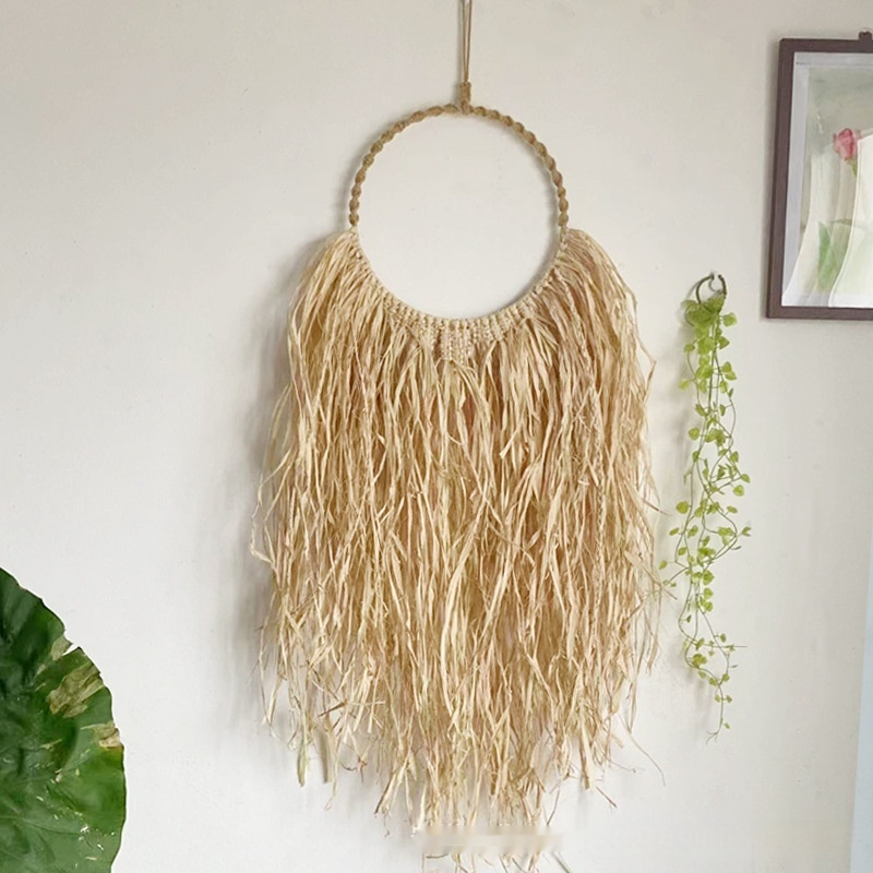 52e75728-b7fb-490e-8133-55288b0678bd_fine.jpeg Raffia Wall Decor Hanging Vintage-style Creative Tapestry - Image 1