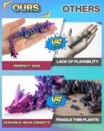 8" 3D Printed Dragon Eggs, Mystery Crystal Dragon Egg For Easter Basket Stuffers, Unique Easter Toys & Decor, Fantasy Tabletop Decor For Kids & Collectors (4 Pack) - Image 2