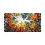 Modern Brich Treescape Landscape Canvas Artwork Handpainted Orange Forest Thick Oil Painting Natural Home Wall Decor - Image 5