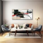 Handmade Oil Painting Canvas Wall Art Decoration Abstract Lines For Home Living Room Decor Rolled Frameless Unstretched Painting - Image 3